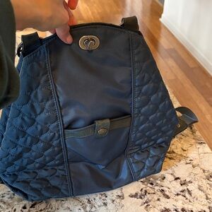 Teal Quilted Women's Backpack purse